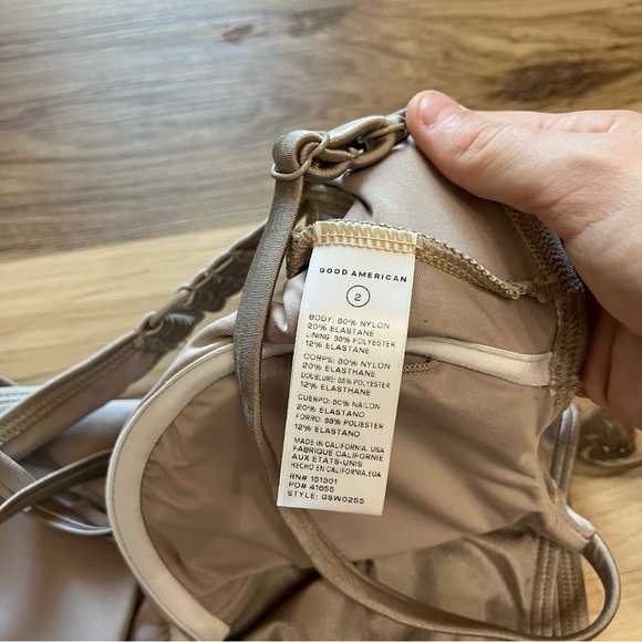 NWOT Good American Swim  Shine Show Off One Piece Color Mink - Picture 9 of 12